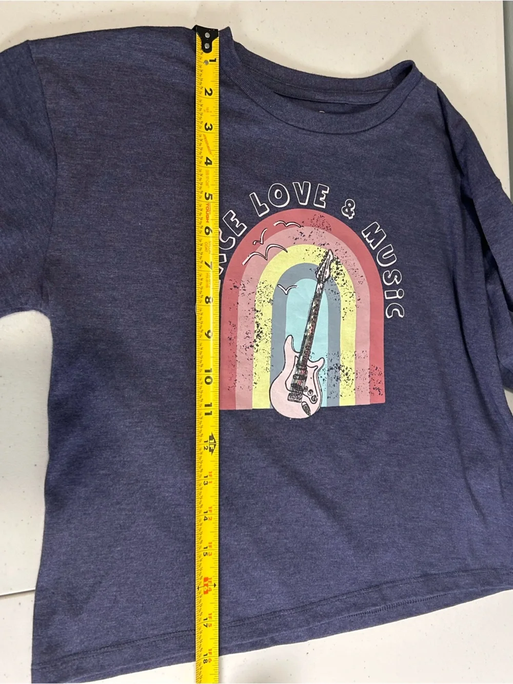 Jessica Simpson Girl’s Long Sleeve Graphic T-Shirt Size XL (12) Peace Love Music
